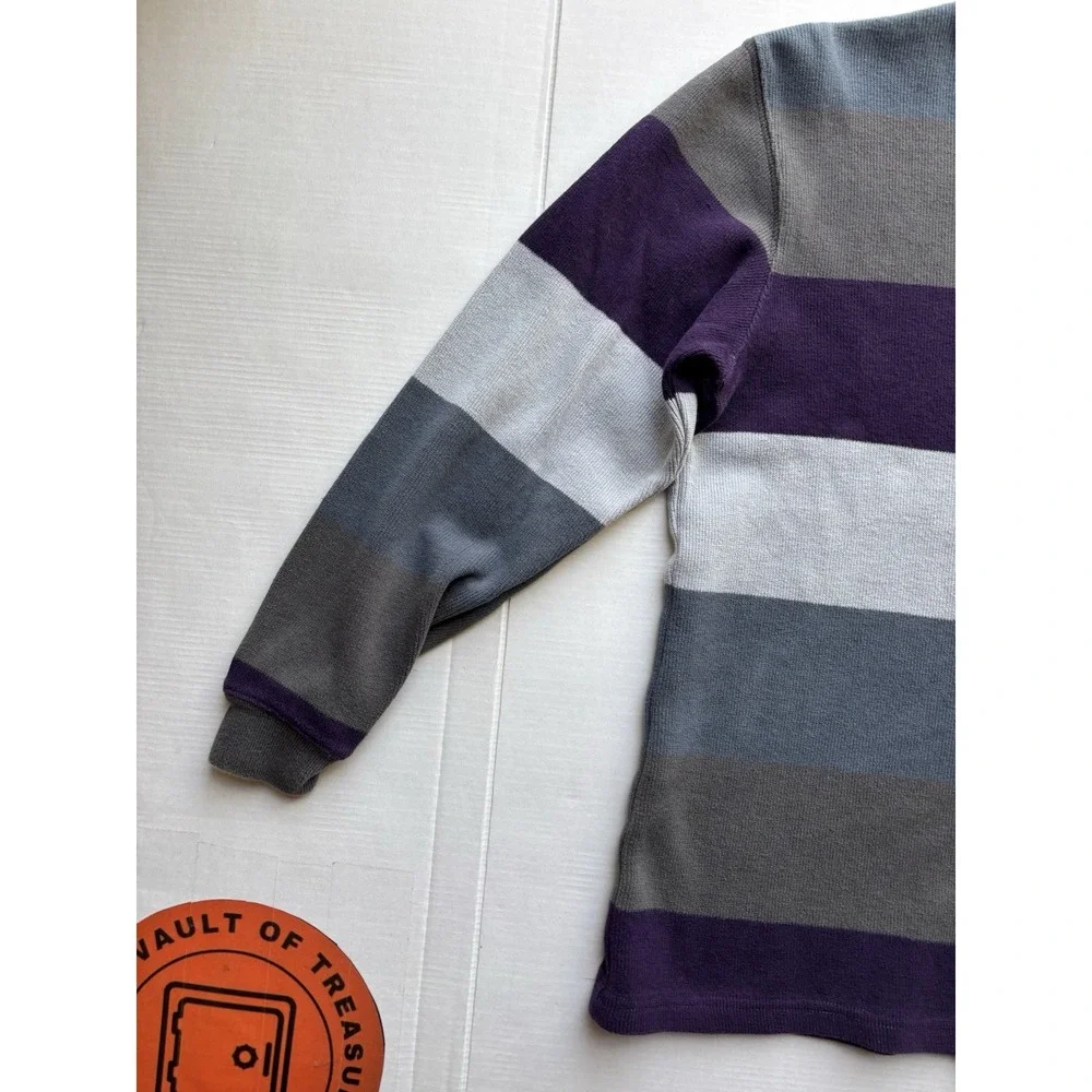 Gap Kids‎ Sz Xl Gray Purple Color Block Crew Next Sweater Y2K
